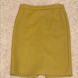 J.Crew double-serge wool gold pencil skirt size 4